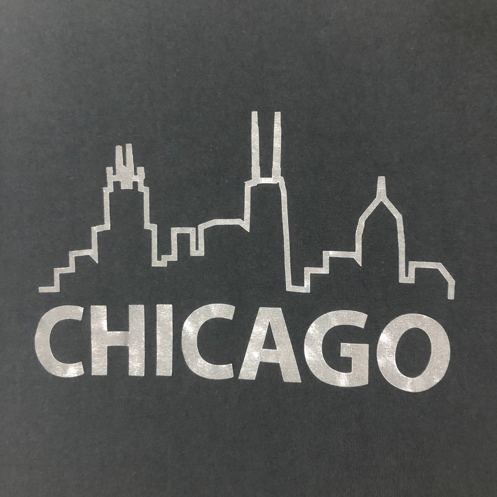 Mercedes Benz USA Collection Chicago Skyline Graphic Black T‎ Shirt Mens L